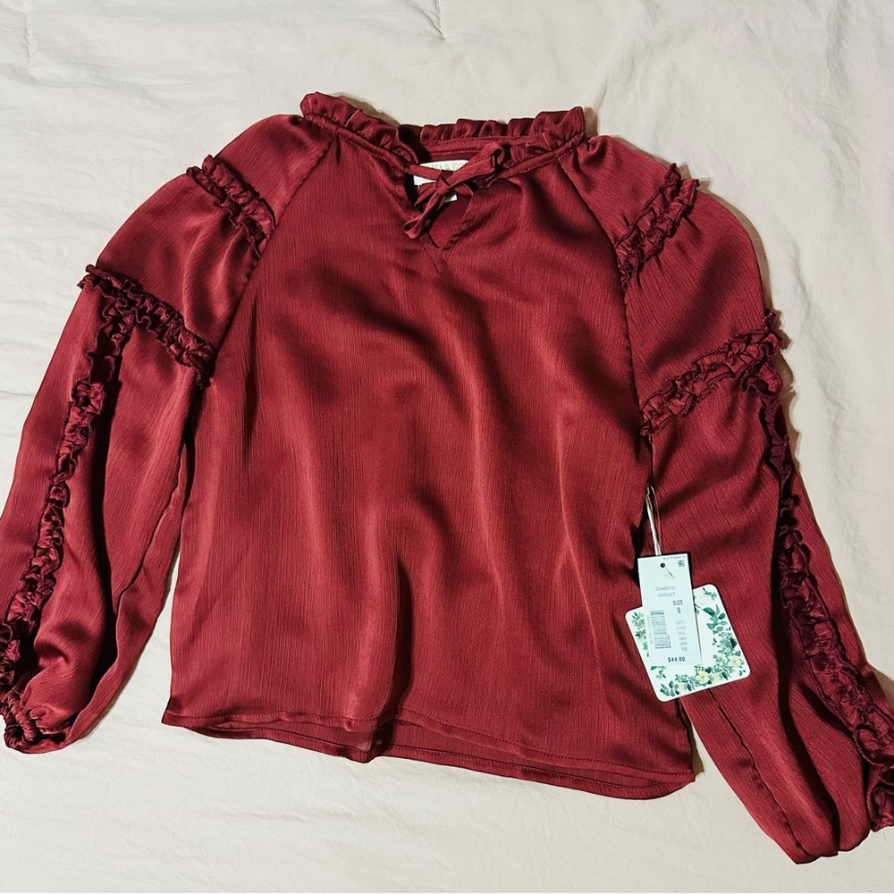 Chelsea and Violet Ruffled Red Top